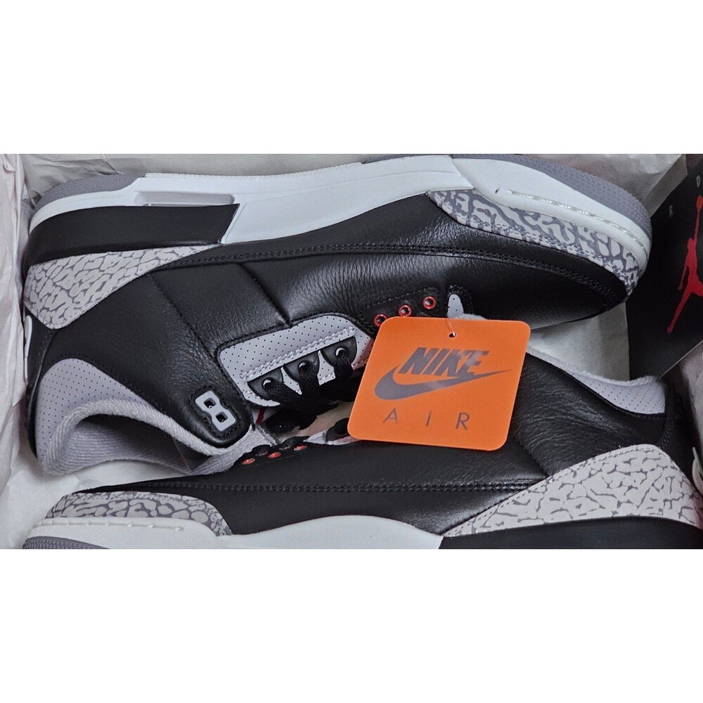Nike Air Jordan 3 Retro OG Black Cement Sneakers Men's 10 DN3707-010 11.5W Red